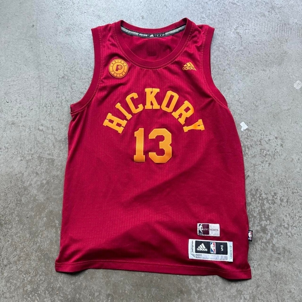 Paul George Indiana Pacers Rare Hickory Adidas HWC Stitched Jersey (S)(L+2)